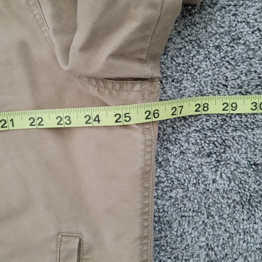 Men's L.L. Bean khaki Sherpa Lined Button Down Jacket Large - Picture 5 of 10